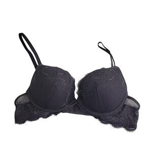 Ambrielle Everyday Gray Convertible‎ Plunge Underwire Push Up Bra Size 34B